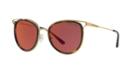Michael Kors 52 Havana Gold Round Sunglasses - Mk1025