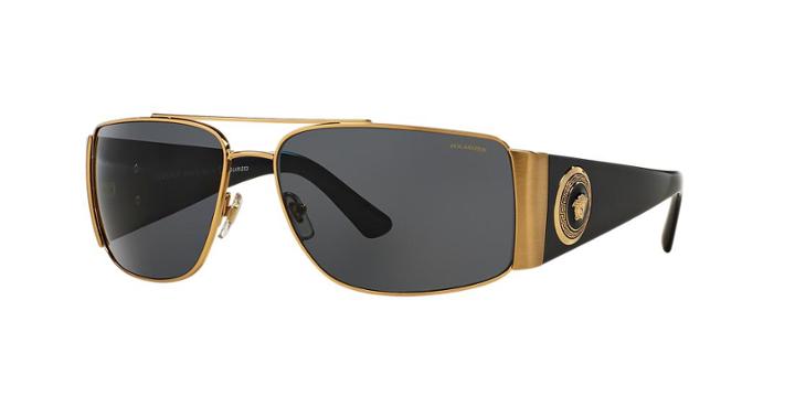 Versace Gold Rectangle Sunglasses - Ve2163