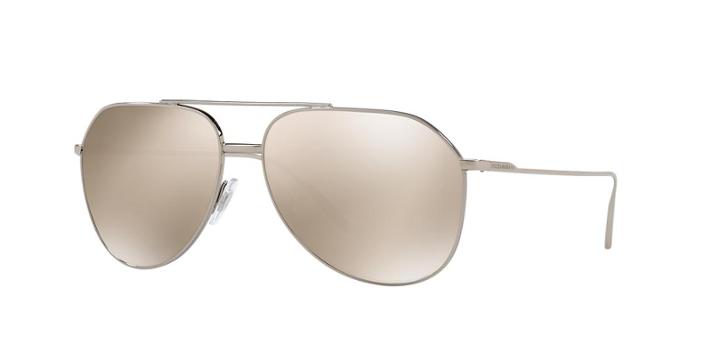 Dolce &amp; Gabbana 61 Silver Aviator Sunglasses - Dg2166