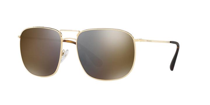 Prada Pr 52ts Gold Rectangle Sunglasses