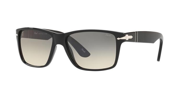 Persol 58 Black Rectangle Sunglasses - Po3195s