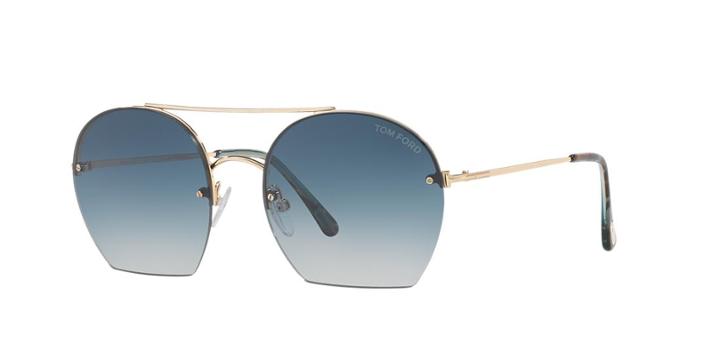 Tom Ford 55 Pink Rectangle Sunglasses - Ft0506