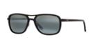 Maui Jim 289 Wanderer 58 Black Shiny Aviator Sunglasses