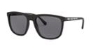 Emporio Armani 57 Black Matte Square Sunglasses - Ea4124