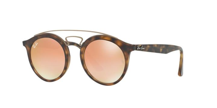 Ray-ban 49 Gatsby I Tortoise Matte Round Sunglasses - Rb4256
