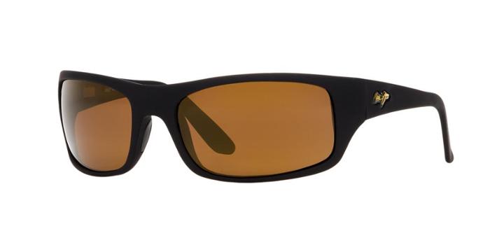 Maui Jim Peahi Black Matte Rectangle Sunglasses, Polarized