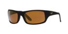 Maui Jim Peahi Black Matte Rectangle Sunglasses, Polarized