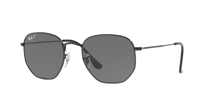 Ray-ban 54 Hexagonal Flat Lens Black Square Sunglasses - Rb3548n