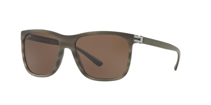 Bvlgari 57 Green Rectangle Sunglasses - Bv7027
