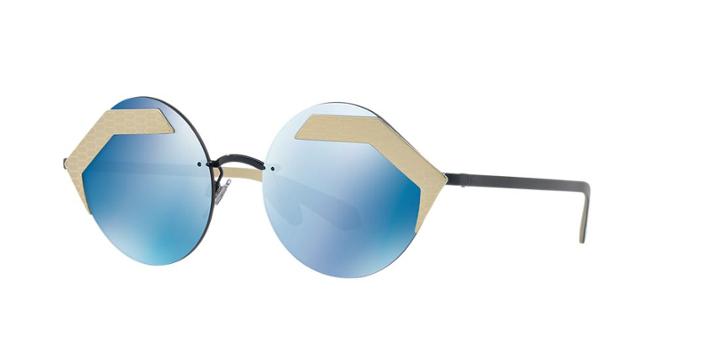 Bvlgari 55 Gold Matte Round Sunglasses - Bv6089