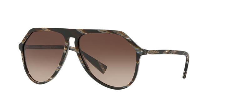 Dolce &amp; Gabbana 59 Horn Pilot Sunglasses - Dg4341