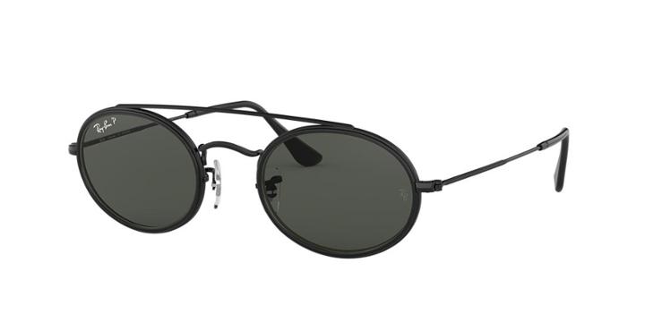 Ray-ban 52 Black Oval Sunglasses - Rb3847n