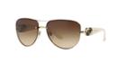 Coach Addison Gold Aviator Sunglasses - Hc7042