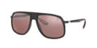 Ray-ban Rb4308m 58 Black Matte Square Sunglasses