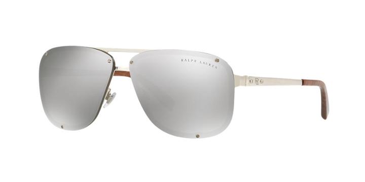 Ralph Lauren 64 Silver Aviator Sunglasses - Rl7055