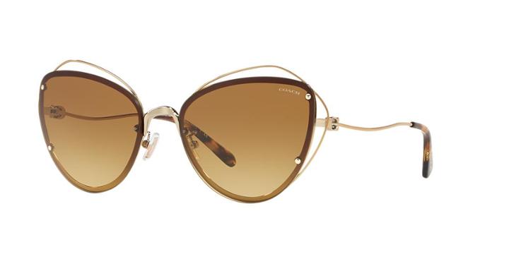 Coach 60 Gold Cat-eye Sunglasses - Hc7086