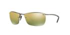 Ray-ban Gunmetal Matte Square Sunglasses, Polarized - Rb3544