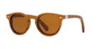 Shwood Florence Wood Select 49 Brown Round Sunglasses