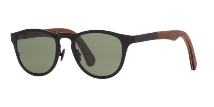 Shwood Francis Titanium 50/50 49 Black Round Sunglasses