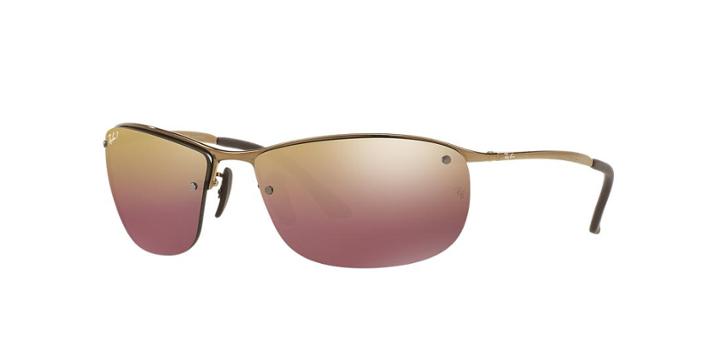 Ray-ban Brown Rectangle Sunglasses, Polarized - Rb3542