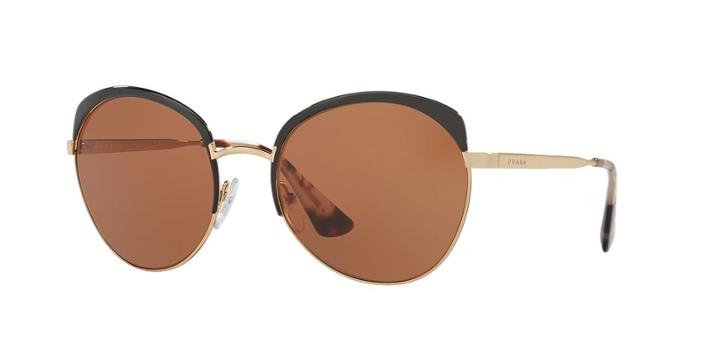 Prada Pr 54ss 59 Gold Round Sunglasses