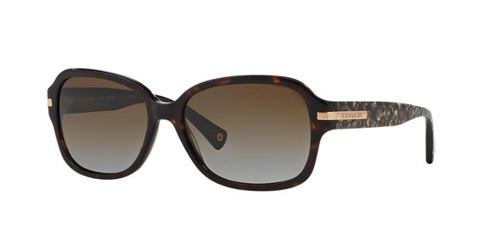 Coach Amber Tortoise Rectangle Sunglasses - Hc8105
