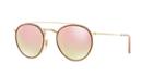 Ray-ban 51 Gold Round Sunglasses - Rb3647n