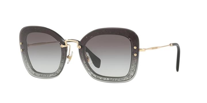 Miu Miu Mu 02ts 65 Grey Rectangle Sunglasses