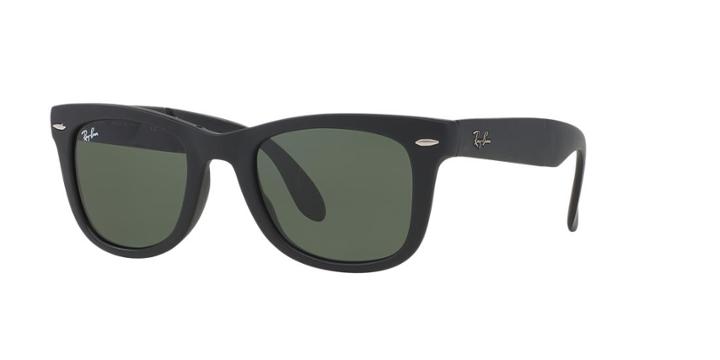 Ray-ban Folding Wayfarer Black Matte Square Sunglasses - Rb4105