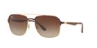 Ray-ban 58 Gold Square Sunglasses - Rb3570