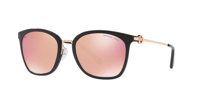 Michael Kors 53 Lugano Black Square Sunglasses - Mk2064