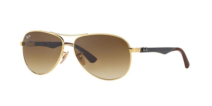Ray-ban Gold Aviator Sunglasses - Rb8313