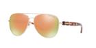 Michael Kors 58 Pandora Rose Gold Aviator Sunglasses - Mk1015