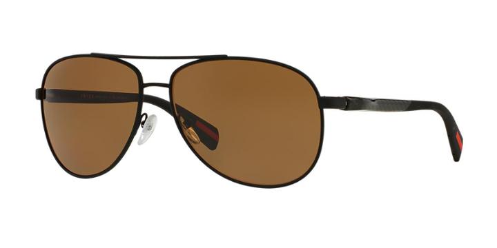 Prada Linea Rossa Black Matte Aviator Sunglasses - Ps 51os