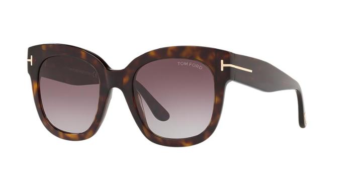 Tom Ford 52 Tortoise Square Sunglasses - Ft0613