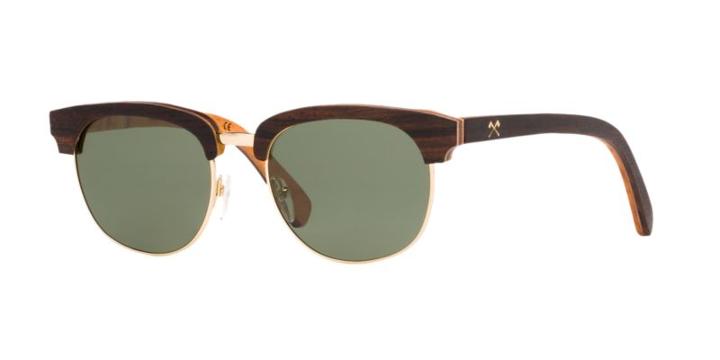 Shwood Eugene Wood Select 54 Gold Square Sunglasses