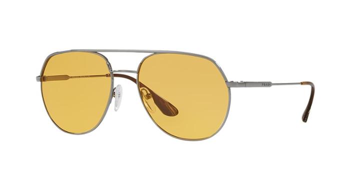 Prada Pr 55us 57 Gunmetal Wrap Sunglasses