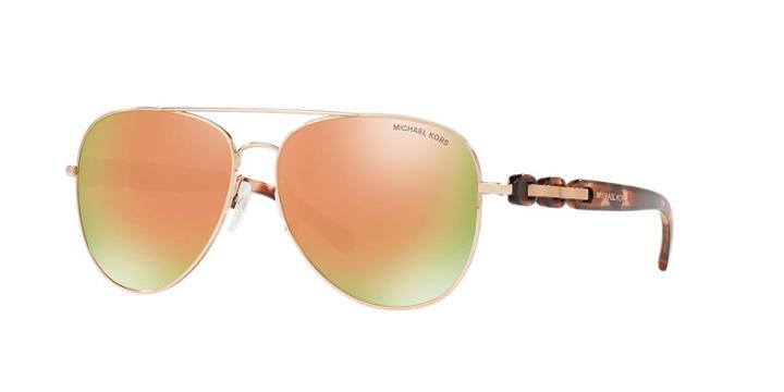Michael Kors 58 Pandora Rose Gold Pilot Sunglasses - Mk1015