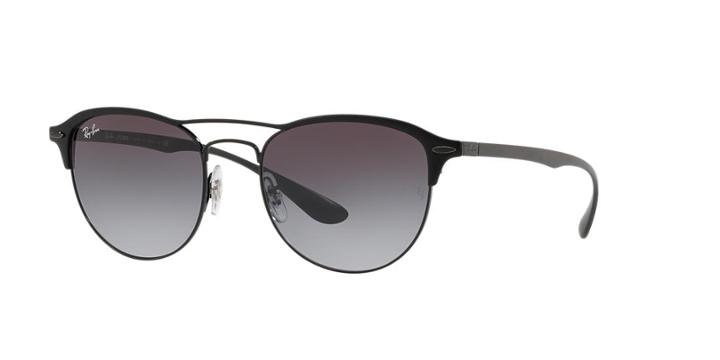 Ray-ban 54 Black Matte Oval Sunglasses - Rb3596