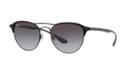 Ray-ban 54 Black Matte Oval Sunglasses - Rb3596