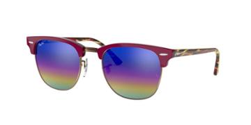Ray-ban 49 Clubmaster Bronze Square Sunglasses - Rb3016