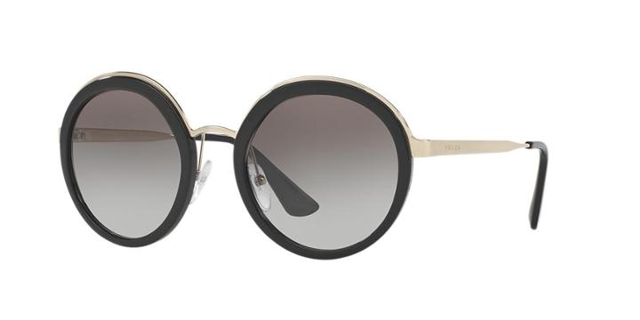 Prada Pr 50ts 54 Black Round Sunglasses