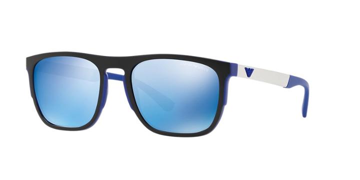 Emporio Armani 55 Blue Square Sunglasses - Ea4114