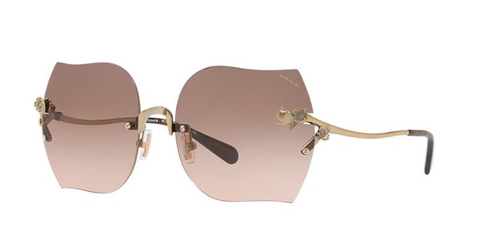 Coach Hc7082b 60 Gold Square Sunglasses