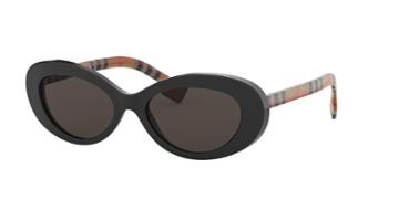 Burberry 54 Black Oval Sunglasses - Be4278