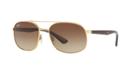 Ray-ban 58 Gold Square Sunglasses - Rb3593