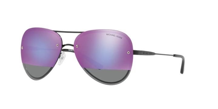Michael Kors 59 La Jolla Black Aviator Sunglasses - Mk1026