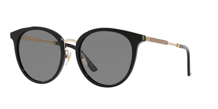 Gucci Gg0204sk 56 Black Oval Sunglasses