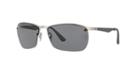 Ray-ban Silver Matte Square Sunglasses - Rb3550
