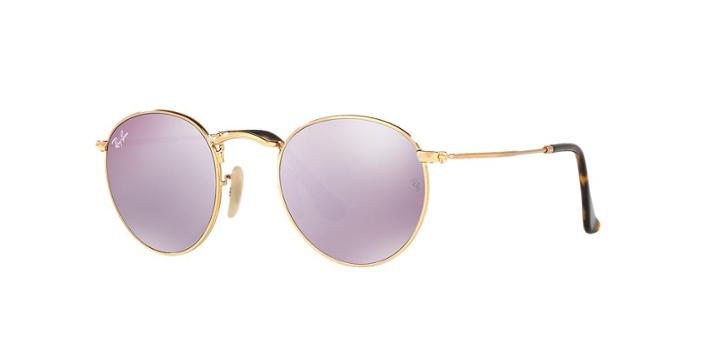 Ray-ban Round Metal Gold Sunglasses - Rb3447n